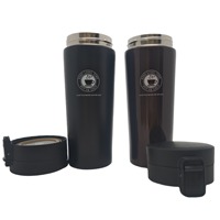 Gourde d'eau isotherme en acier inoxydable 304 à double paroi de 500 ml avec poignée, personnalisable avec logo, pour le sport et la gym