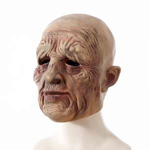 Décoration en latex de vieil homme effrayant pour festival, accessoires de fête, masque d'Halloween - Product Image 2