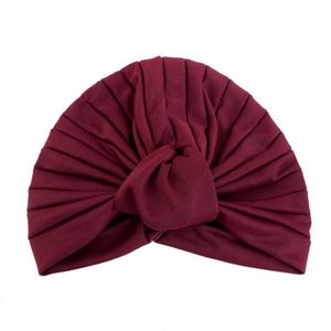 Vente en gros d'accessoires de mode pour cheveux avec logo personnalisé, turbans de couleur unie en POLYESTER SPANDEX, grand nœud, foulard musulman pour femmes, toutes saisons - Product Image 5