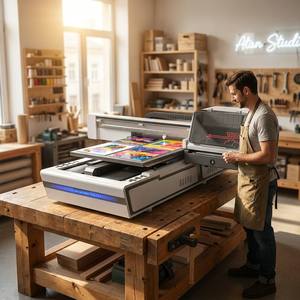 Impresora UV Plana A1 6090 EPSON XP600, 150 mm <span class=keywords><strong>de</strong></span> Altura, Curado LED, CMYK+W+V, para Impresión en Carcasas <span class=keywords><strong>de</strong></span> Teléfono, Acrílico, Madera, Vidrio y Metal - Product Image 1