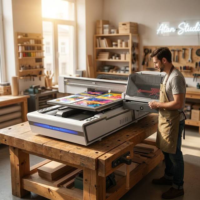 A1 UV Flatbed Printer 6090 EPSON XP600 150mm Height LED Curing CMYK+W+V Phone Case Acrylic Wood Glass Metal Print Machine
