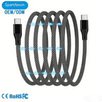 Câble USB Type-C magnétique portable 60W PD 3A à charge rapide avec gaine tressée en nylon et boîte de rangement de voyage – Câble de charge rapide