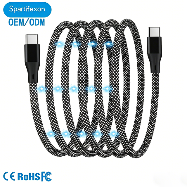 Portable 60W PD Magnetic 3A Quick Charging Type-C USB Cable with Nylon Braided Jacket and Travel Storage Box Fast Charger Cable