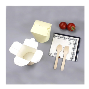 Boîtes en papier à emporter pour nouilles chinoises kraft portables à conception personnalisée 8oz 16oz Boîte d'emballage à emporter pour salade de fast-food de style américain - Product Image 2