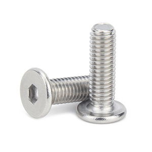 Factory Wholesale 304 Stainless Steel Metric Low Profile Flat <strong>Head</strong> Hex Socket Cap <strong>Screws</strong> Ultra Thin <strong>Head</strong> M2 to M8 - Product Image 4