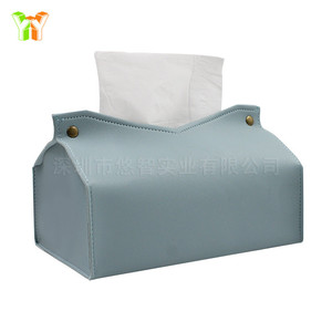 Car tissue box, Nordic leather tissue bag, V-buckle easy-<b>pull</b> desktop tissue box, customizable logo. - Product Image 2