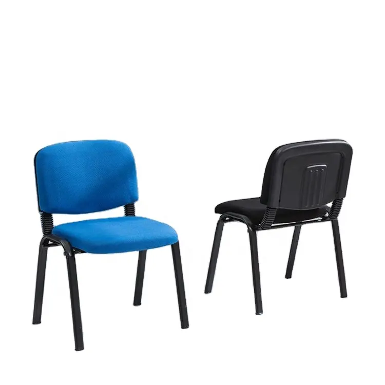 Multi-purpose fabric stackable armless conference chair without arms