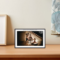 Pro bingkai gambar Digital 15.6 inci, bingkai foto Digital besar dengan fitur WiFi IPS HD layar sentuh terpasang di dinding, bingkai foto Digital