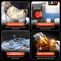 Machine à pâte professionnelle robuste avec bol en acier inoxydable, commande numérique, fonctionnement intelligent, conception mobile, moulin à farine pour boulangerie