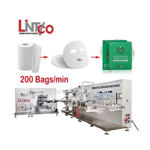 BenGang 200 bags/min Full Servo Cosmetic Facial Mask Sheet Making 4 side seal pouch form packing Machine