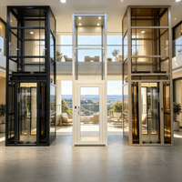 Ascenseur compact à commande AC certifié sécurité pour petites villas et résidences, avec applications pour usage hôtelier et repas en plein air