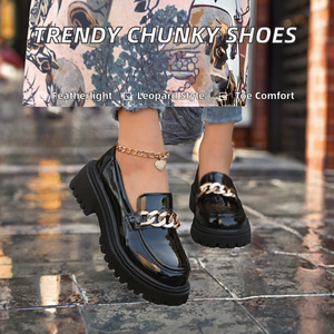 Mocasines de Mujer en Oferta, Ligeros, Transpirables, de Piel Sintética, con Punta Redonda, Suela Gruesa y Decoración Metálica, Zapatos Casuales - Product Image 2