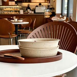 Bol en céramique spirale éclaboussée d'encre de 8 pouces pour salade, pâtes, yaourt – Usage quotidien, banquet, vaisselle de table - Product Image 4