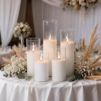 Décorations de mariage Matti : Centres de table en fleurs artificielles, décorations lumineuses de table, bougies LED pour la décoration de mariage artificielle