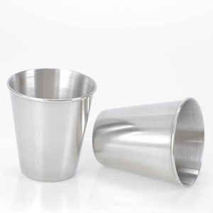 Chopes à bière en acier inoxydable 50ml/100ml/150ml à simple paroi, bord roulé, pour boissons froides, tasses coniques isolantes - Product Image 5