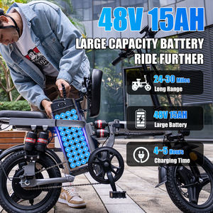 Bicicleta Eléctrica Ultraligera de Una Velocidad con Batería de Litio de 14 Pulgadas, 48V 15Ah, Pantalla Electrónica en el Manillar, Motor sin Escobillas - Product Image 2