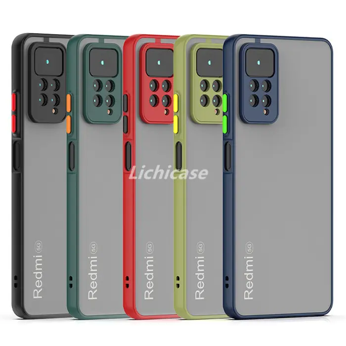 Translucent Frosted Matte Smoke Back Cover For Xiaomi Redmi Note 11 tpu pc Camera Guard Phone Case