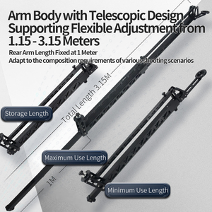 Jianmei SX3-3m máy ảnh cần cẩu JIB cánh tay rocker nhỏ điều khiển điện xoay nghiêng quay video ổn định - Product Image 5