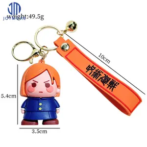 JM New Anime Jujustu Kaisen Gummi Schlüssel bund Cartoon Gojo Satoru Ball Anhänger Schlüssel ringe Frauen Tasche Schlüssel halter Nette Puppe