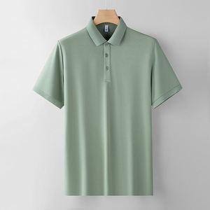Men's Solid Color Pique Shirt Short Sleeve Casual Knitted Breathable Regular Fit - Product Image 2