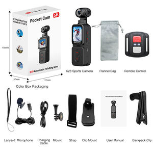 Cámara de Acción Portátil K28 5K Ultra con Estabilización de Imagen 270 °   Cámaras Deportivas de Bolsillo con Lente Giratoria y Reconocimiento Facial de 1000 mAh - Product Image 3