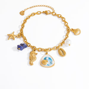 Fashion Charm <b>Bracelet</b> Zinc Alloy Gold Plated <b>Shell</b> Pendant Women's Jewelry Gift - Product Image 5