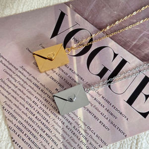 Personalizzabile oro placcato 18K ciondolo moda collane personalizzate coppia gioielli lettere d'amore libri in acciaio inox collane - Product Image 5