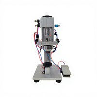 Máquina Semiautomática Neumática para Sellar Tapas de Botellas de Perfume, Altura Ajustable, para Botellas de Vidrio con Pulverizador