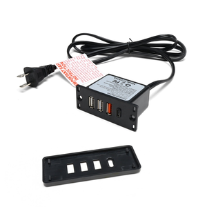 Prise de charge USB double encastrée carrée et ronde fabriquée en usine, avec prise à 2 broches, pour meubles et bureaux (normes US, <span class=keywords><strong>EUR</strong></span>, AU, FR) - Product Image 1