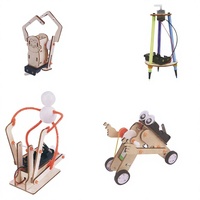 Set Mainan Bangun Model Robot 3D Kayu DIY
