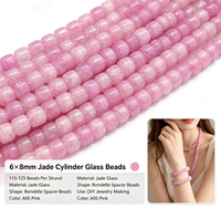 Perles cylindriques en verre colorées 6x8mm, perles intercalaires lâches pour la fabrication de bijoux, accessoires de bracelet et collier DIY, modèle de la marque YUZHU