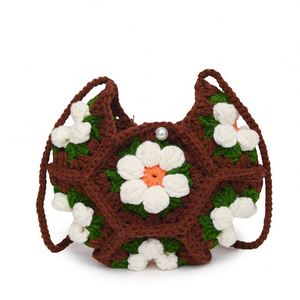 Handmade Crocheted 3D Bubble <b>Flower</b> Shoulder Crossbody Bag for Women Fresh Sweet Crescent <b>Single</b> Strap Fashionable Design - Product Image 5