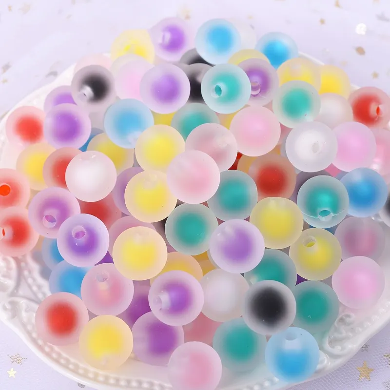 Wholesale 16mm Plastic Loose Beads Half Hole Jewelry Making Matt Surface Round Beads Frosted Acrylic Round Beads