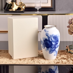 Luxury Gold and White Indoor Floor <b>Vases</b> Home Decoration Big Size <b>Ceramic</b> <b>Vases</b> - Product Image 1