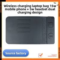 Support pour ordinateur portable multifonctionnel de 16 pouces avec double charge, charge sans fil 15W, plus sac de protection, charge sans fil magnétique, cadeau pour ordinateur portable
