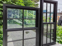 Ventana Corredera Vertical de Aluminio con Rotura de Puente Térmico, Doble Acristalamiento Low-E y Rejilla, para Villa
