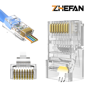 浙凡8p8c Rj45连接器<span class=keywords><strong>3</strong></span>叉网络以太网Utp非屏蔽Rj45插头连接器Cat6 Cat5e通过Rj45连接器 - Product Image 2