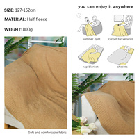 Günstige Sublimation Super Soft Comfort Halb flanell Fleece Sofa Couch Half Edge Plüsch Decke Decke mit Logo