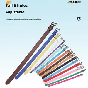 Verstelbare DIY PU lederen hondenhalsband met gespsluiting in Japanse en Koreaanse stijl voor hondenuitlaataccessoires - Product Image 4