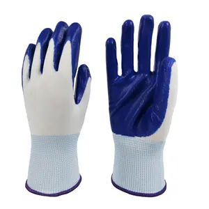 Manufacturer Firm Grip Assembly Puncture Resistant Daily Working Nitrile Coated Gloves