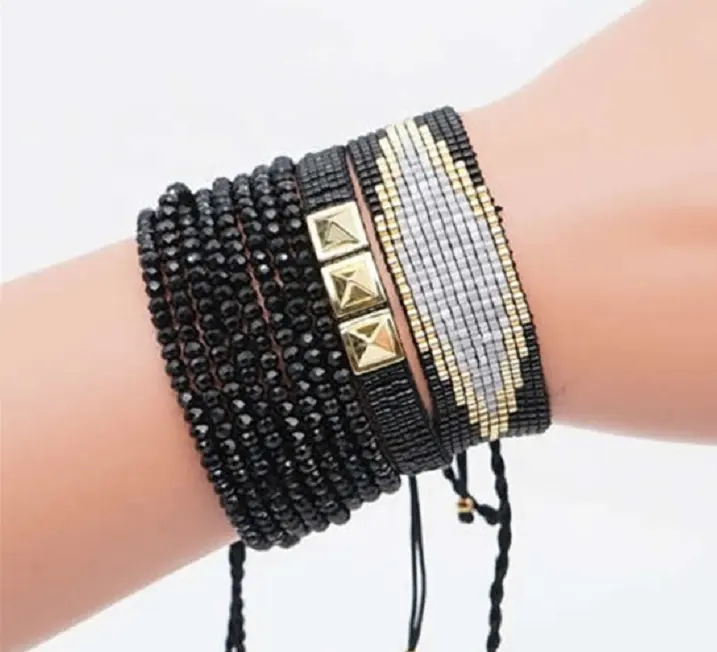 High Quality Handmade Miyuki Seed Beads Bracelet Bangles Women Jewelry Set With Tassel