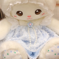 Peluche Mouton en Dentelle, Décoration de Chambre et Canapé, Adorable Mouton Blanc Moelleux avec Nœud, Cadeau d'Anniversaire pour Enfants