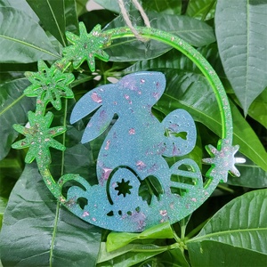 Moules de coulée en résine faits à la main pour bricolage Ins Style ornements décoratifs couronne de fleurs en Silicone pour lapin pendentif moule X0399 gâteau à - Product Image 3