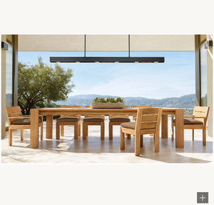 Juego de Mesa y Sillas de Comedor Rectangular de Madera Maciza de Diseño Moderno Americano <span class=keywords><strong>MARBELLA</strong></span> para Exteriores, para Sala de Estar, Hotel, Villa - Product Image 4