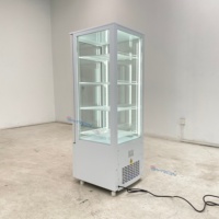 Réfrigérateur vertical à gâteaux commercial Byron, prix d'usine, vitrine à quatre côtés en verre avec éclairage LED, promotion