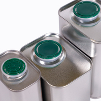Boîtes en métal argentées avec couvercle en plastique de qualité alimentaire pour huile moteur, huile d'arachide, huile d'olive et huile de coco