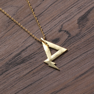 Collier pendentif trépied en cuivre et zircon, chaîne à maillons triangulaires Hip Hop pour homme, style streetwear - Product Image 2