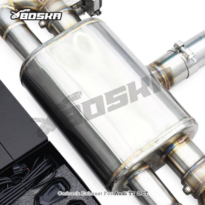 ท่อไอเสียแบบ Catback พร้อมวาล์วเก็บเสียงสำหรับ Audi TT/TTS 2.0T ปี 2010-2019 ยี่ห้อ Boska ทำจากสแตนเลส ปลายท่อสีฟ้าไหม้ - Product Image 4