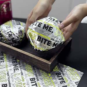 Burgers Safe Aluminum Foil Burger Wrapper Food Grade <b>Grease</b>-Resistant Takeaway Wrap Heat Preservation for Fast Food - Product Image 5