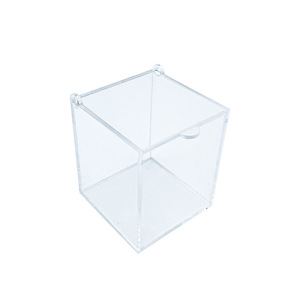 Yun Zhuo Acrylic Flip Top Storage Box Rectangle <b>Clear</b> Office Organizer Dustproof Desktop <b>Container</b> YZ-861219 - Product Image 2